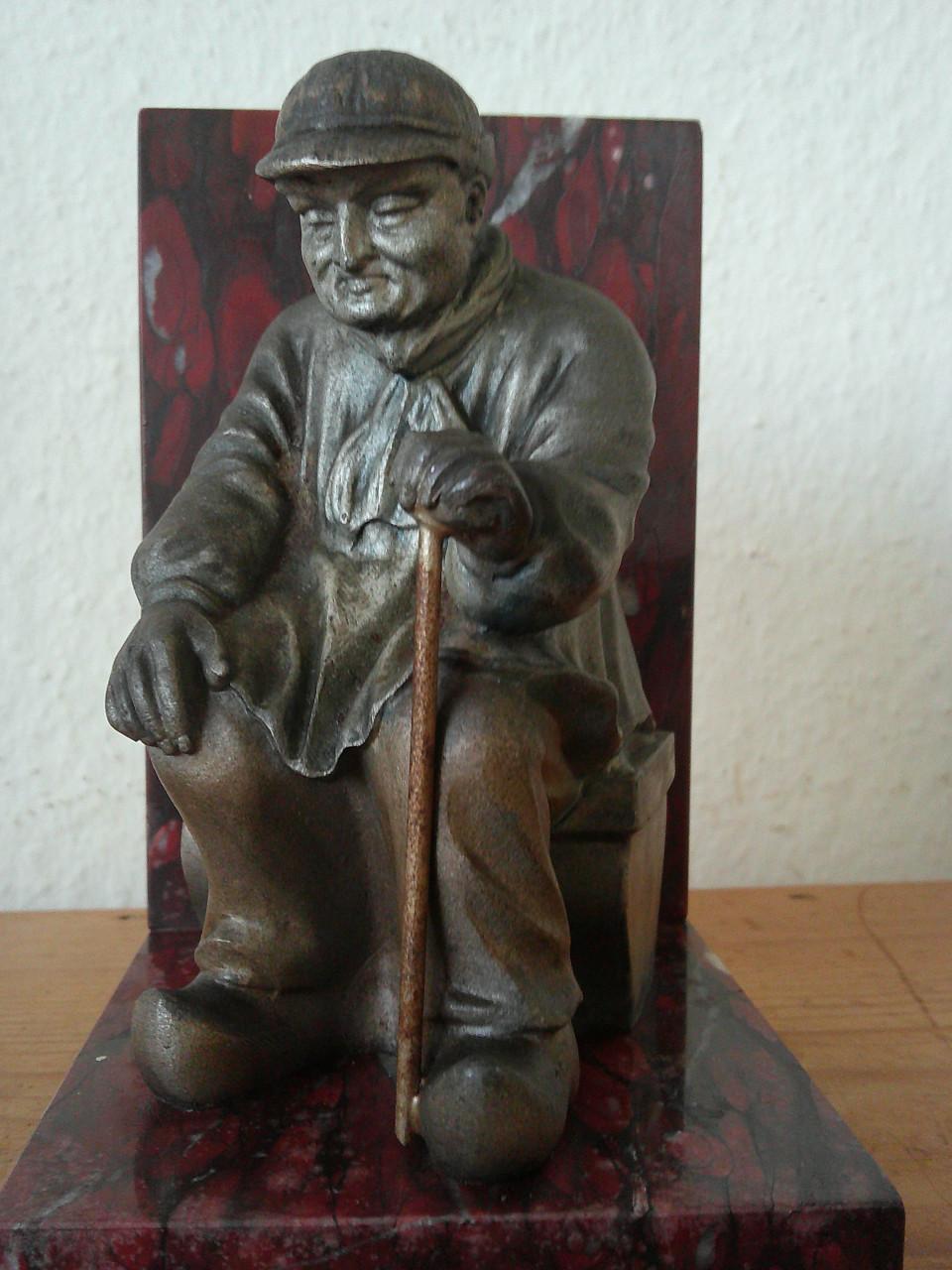 BOERENSTEL IN RUSTE ,MARMER EN ZAMAK, FRANKRIJK 1920/'30