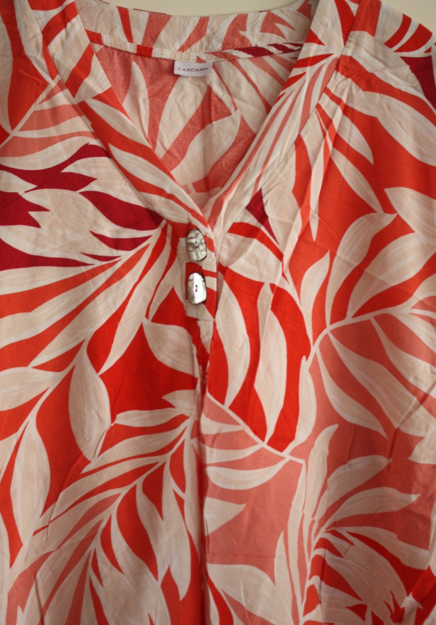 Blouse shit wit oranje  maat 44