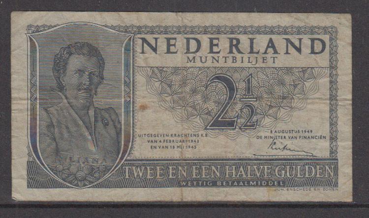 Nederland 2½ Gulden 1949 type 16-1b