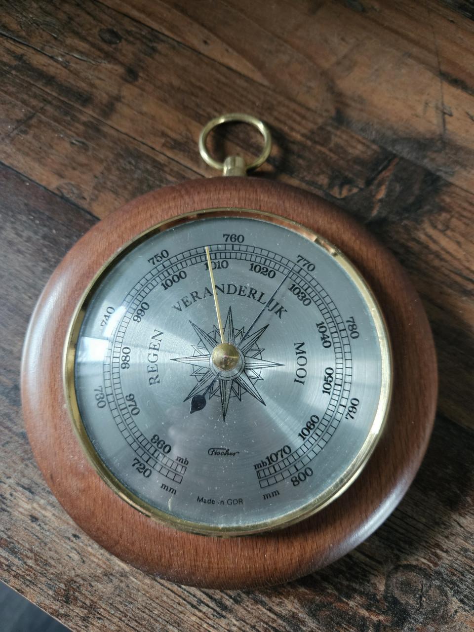 Vintage werkend Fischer Barometer - Made in Germany GDR....