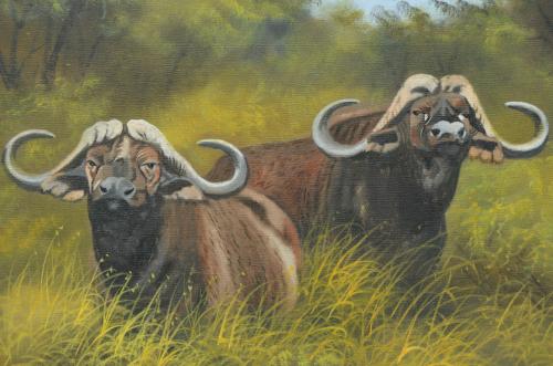 Prachtig acrylverf Wycliffe Ndwiga Keniaans kunstenaar (2)