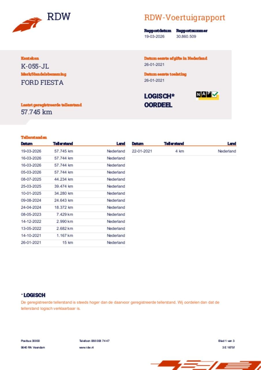 Ford Fiesta 1.0 ecoboost connected nl auto, cruise controle, app connect, a