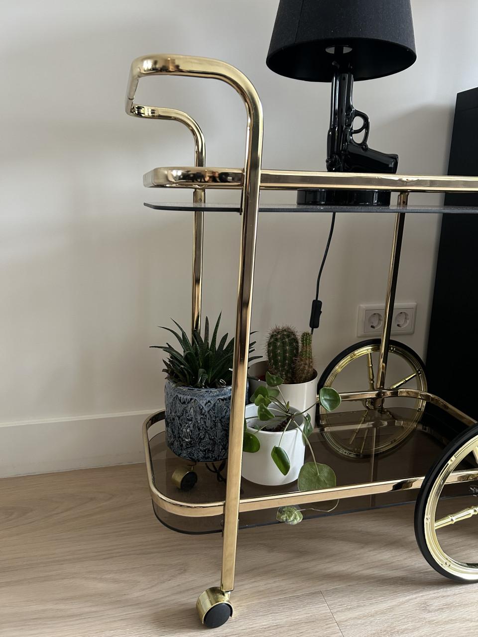 Vintage Golden Bar Cart
