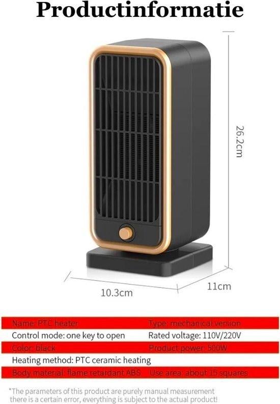 Badkamerkachel - 500W - Draagbaar - Elektrische kachel-zgan