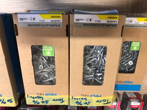 Proftec torx spaanplaatschroeven 50 % korting