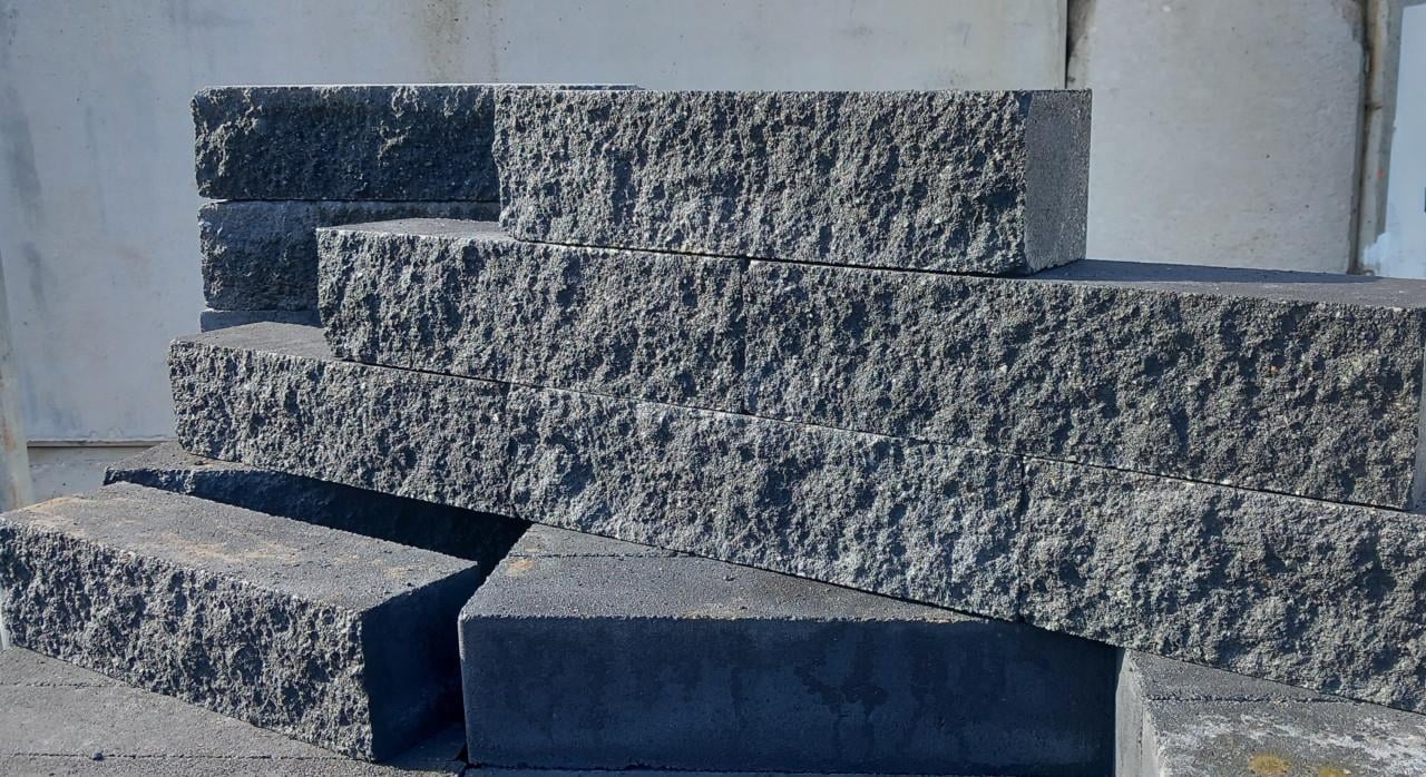 Wallblock Split Antraciet 10x10x40cm