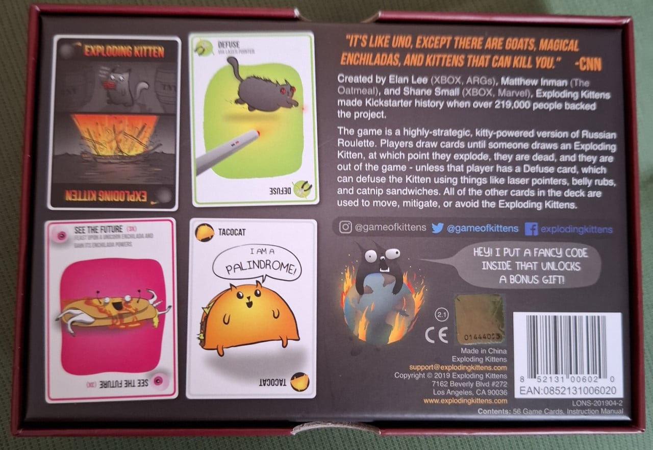 Exploding kitten kaartspel compleet met originele handleiding