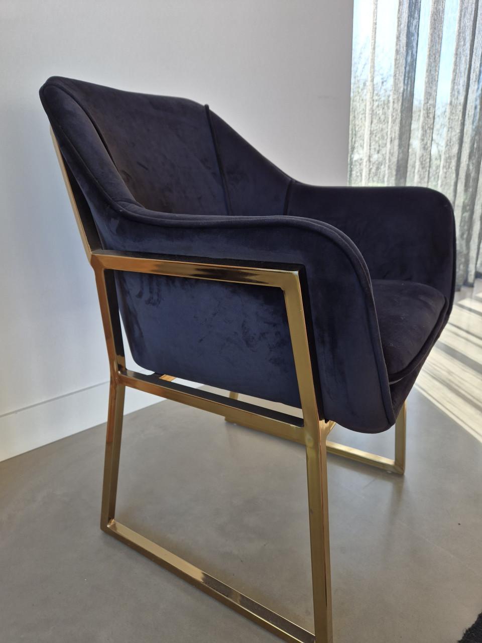 GRATIS afhalen SPOED - 4 eetkamerstoelen zwart/goud