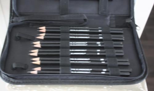 Set potloden in zwarte etui