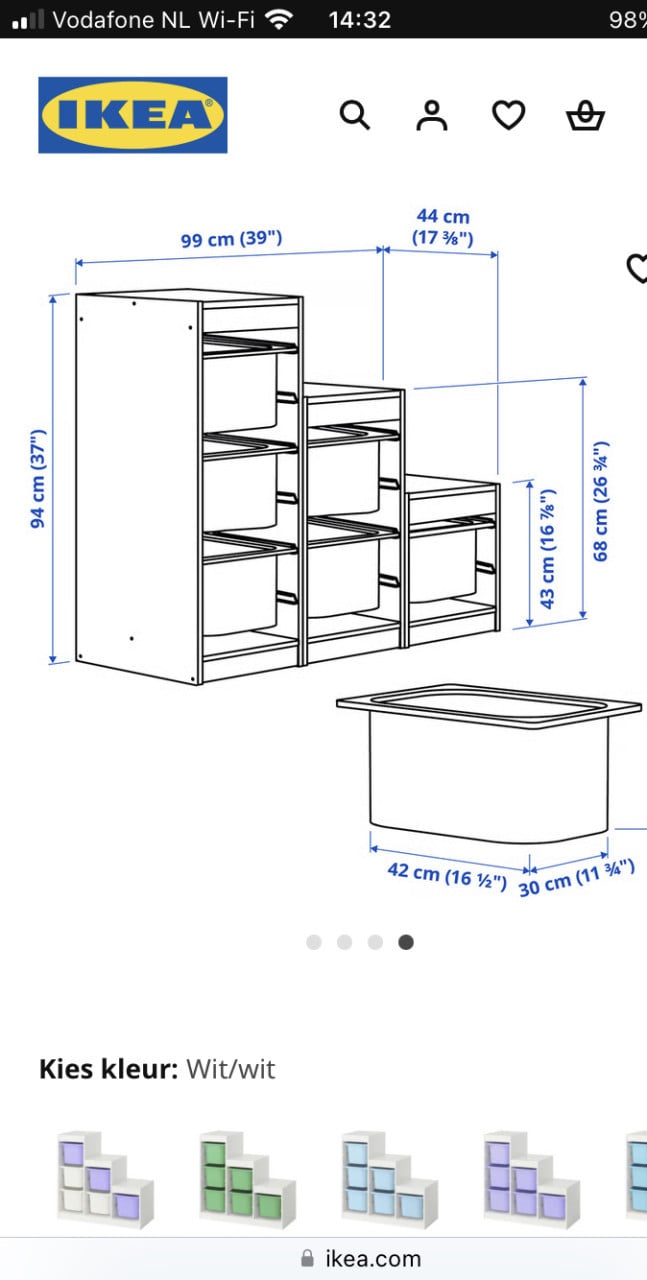 Ikea Trofast opbergcombinatie met 6 bakken