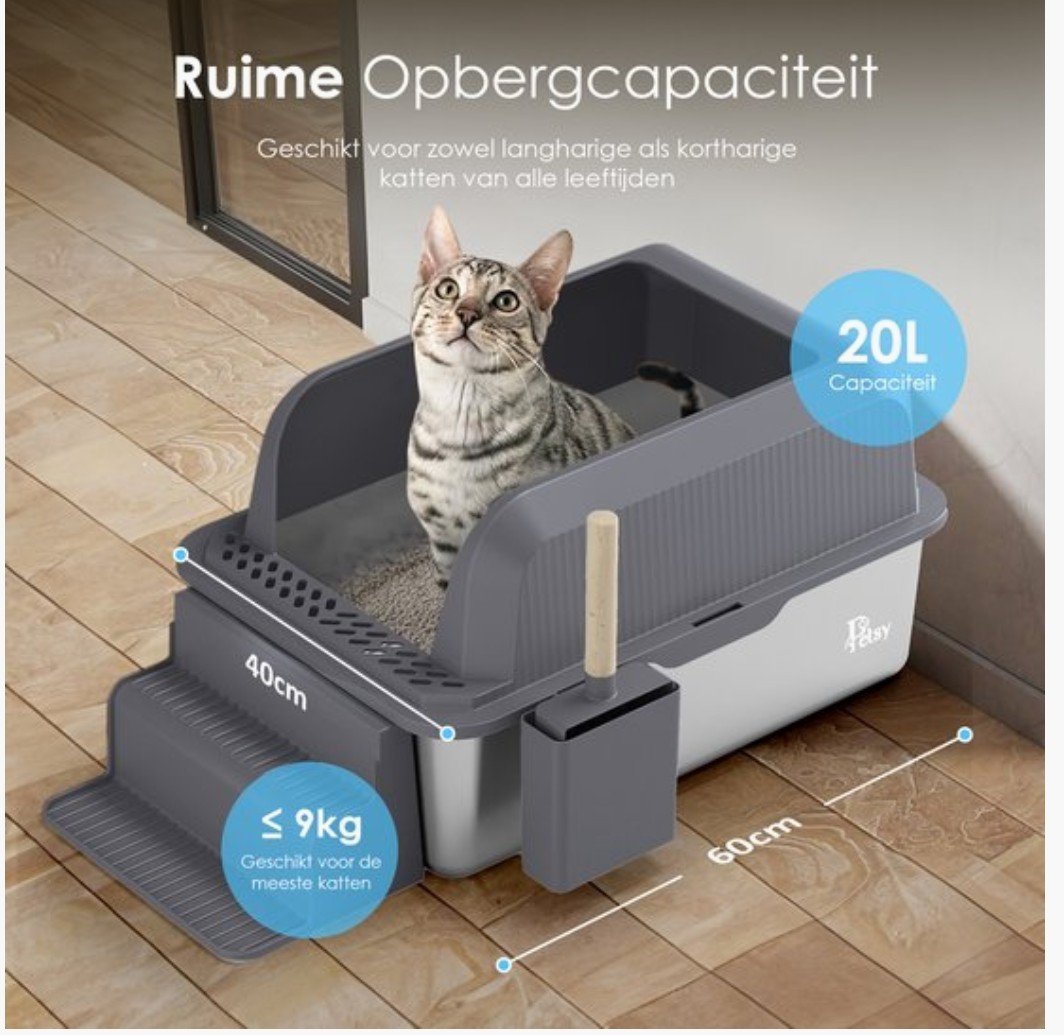 Rvs kattenbak als nieuw