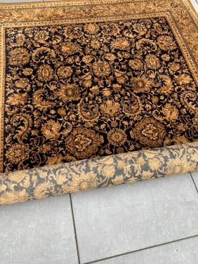 ✨Prachtig Sfeervol Bruin/Donkerblauw Vintage Vloerkleed✨Zuiver Scheerwol✨