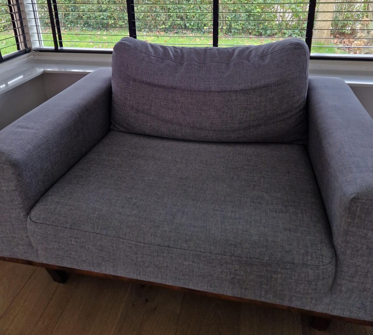 Bankstel (grijs) + loveseat + hocker