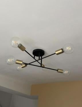 Mooie grote lamp zwart goud metaal plafondlamp hanglamp