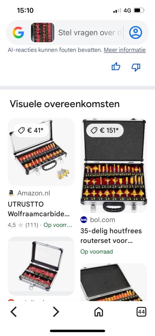 Bovenfreesmachine Master OF750 met 12 en 35 freessets