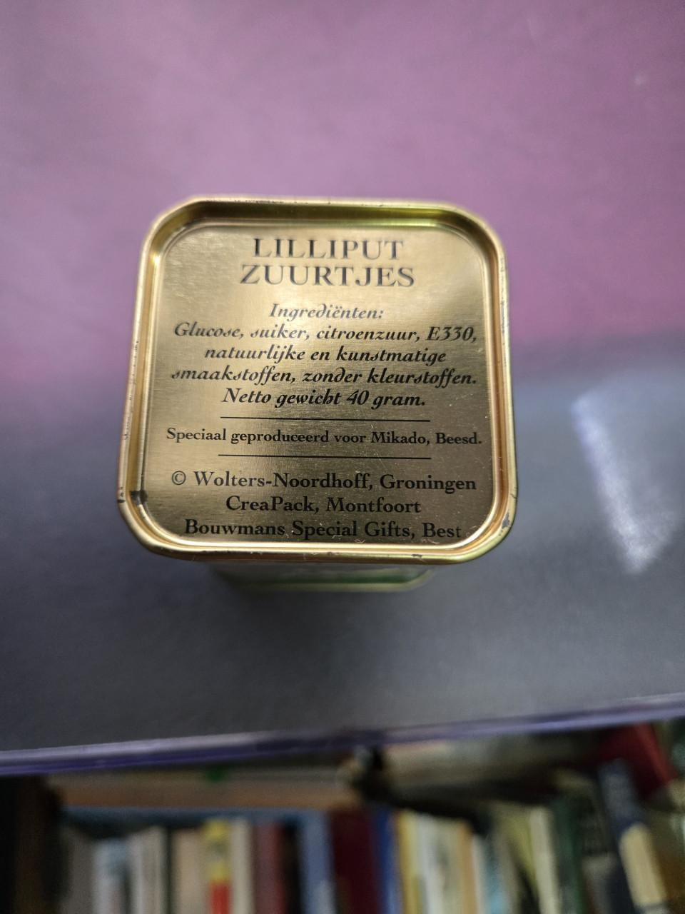 Vintage 'Aap Noot Mies' blikje 4.5x4.5x6.5 cm