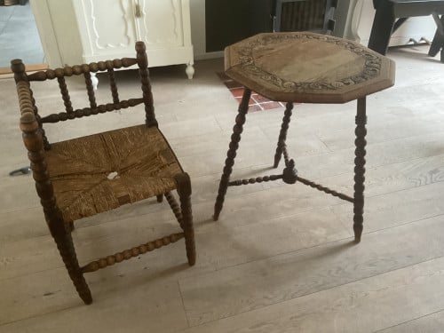 Hoekstoel met bijzettafel