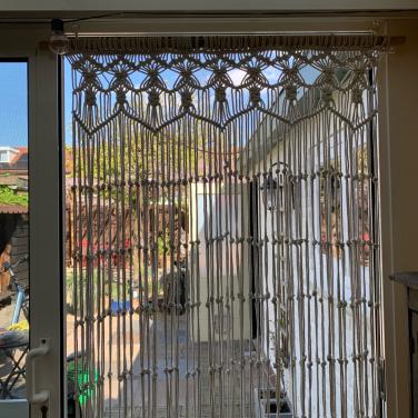 Vliegengordijn macramé offwhite