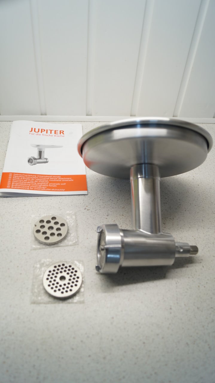 Jupiter voorzet vleesmolen voor kitchenaid keukenmachine.