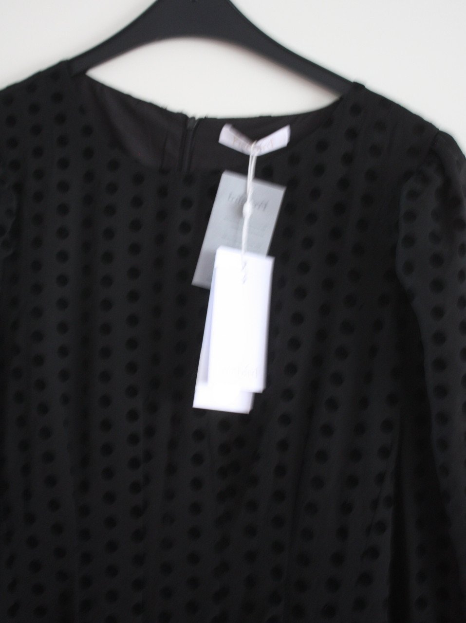 Nieuwe zwarte jurk met witte stippen print  maat L