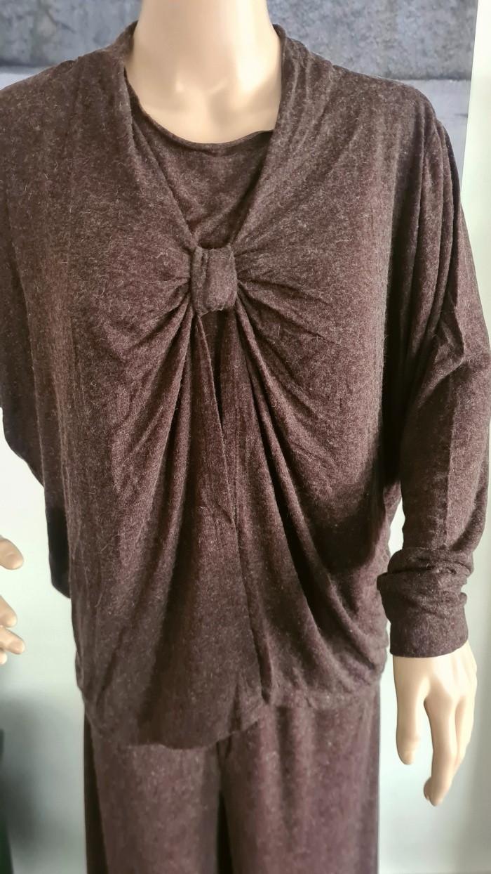 SÀBETH: Nieuw 3-delig set teer gebreid in bruin maat 46