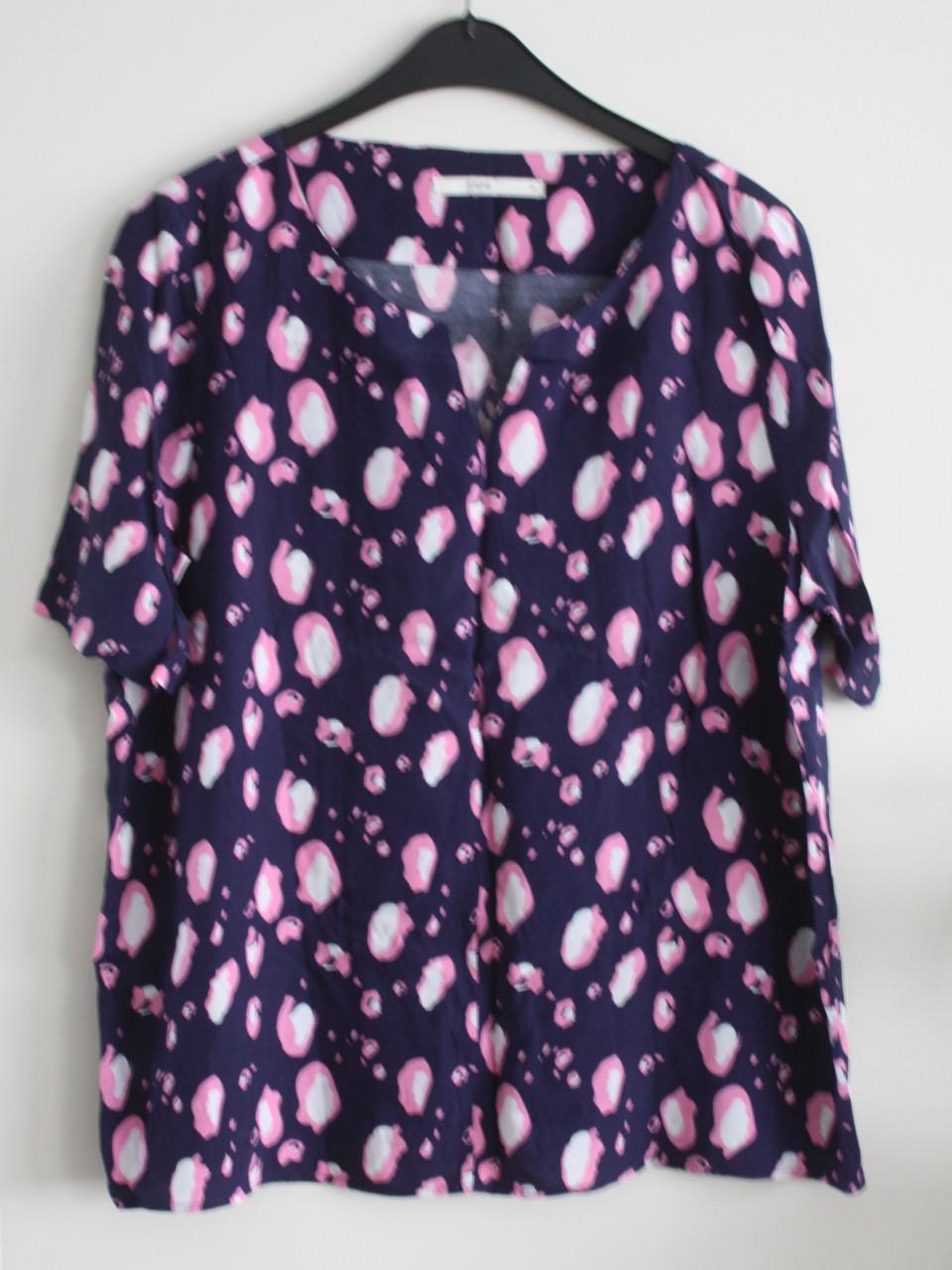Shirt paars roze print  maat 44