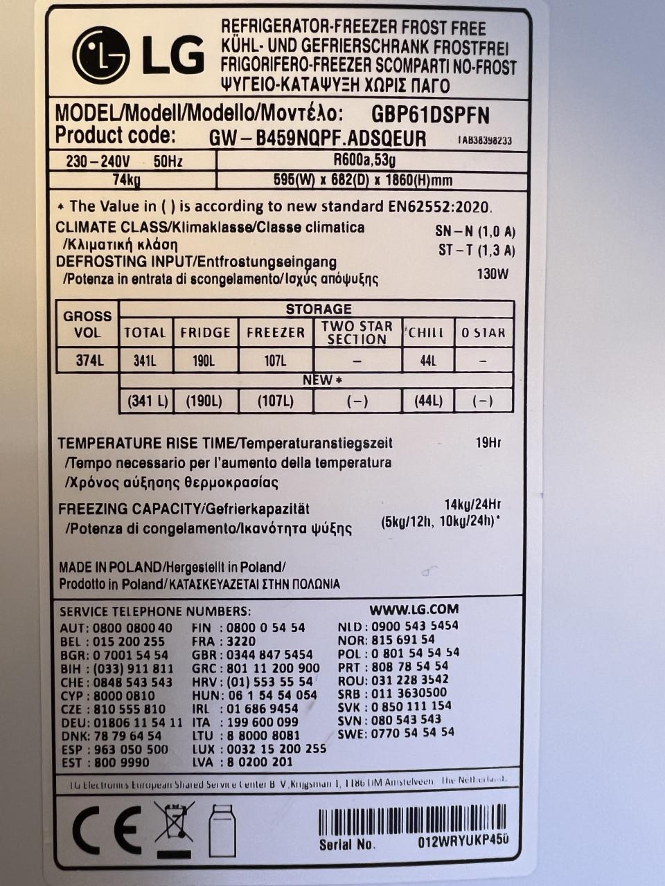 Koel-vriescombinatie LG