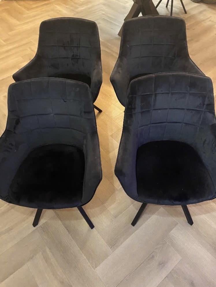 6 stijlvolle eetkamerstoelen – zwart