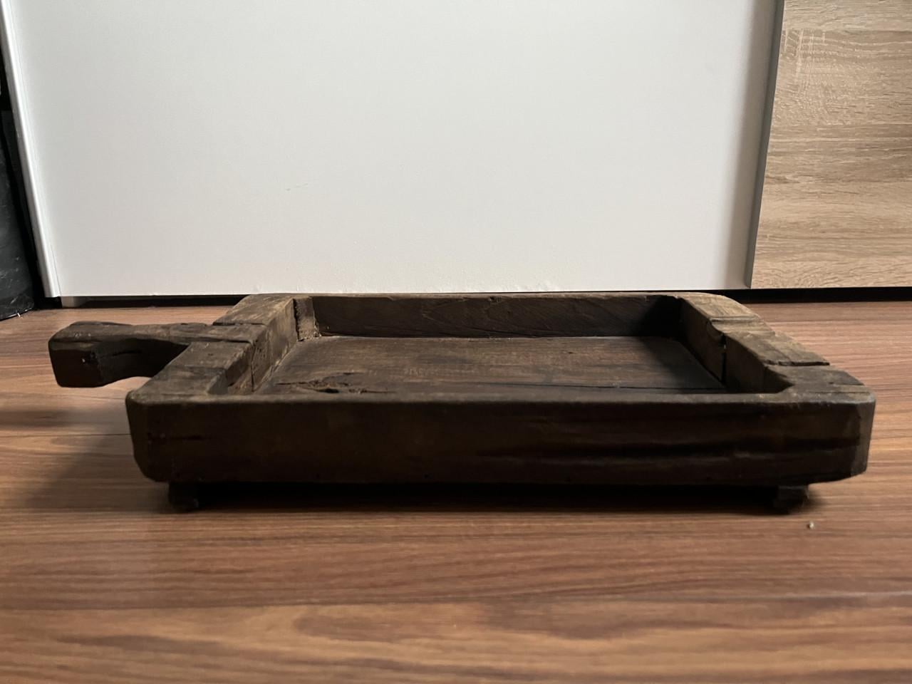 Hout plateau met handvat