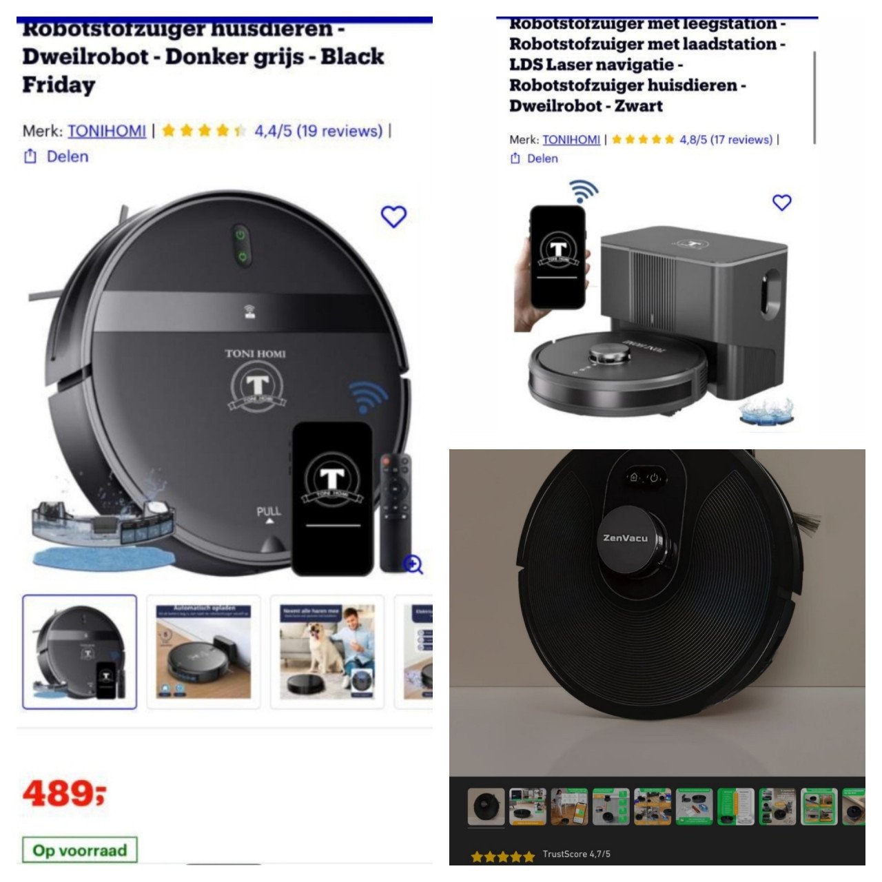 Partij robotstofzuigers