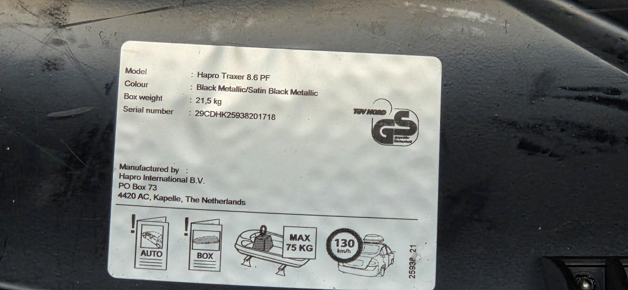 Hapro Traxer 8.6 PF Dakkoffer