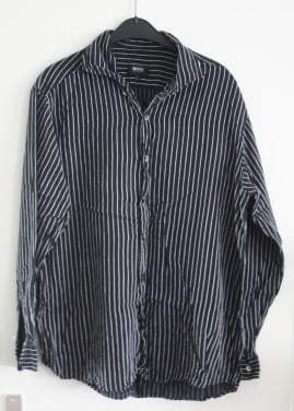 Zwart wit gestreepte blouse maat L