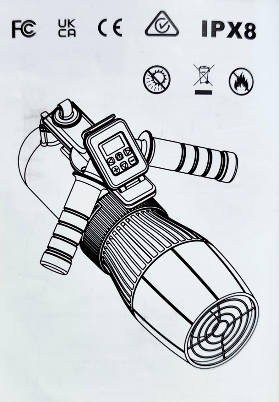 Sub / Snorkel motor 10000mAh 130-50 min / 3-7 Km/h