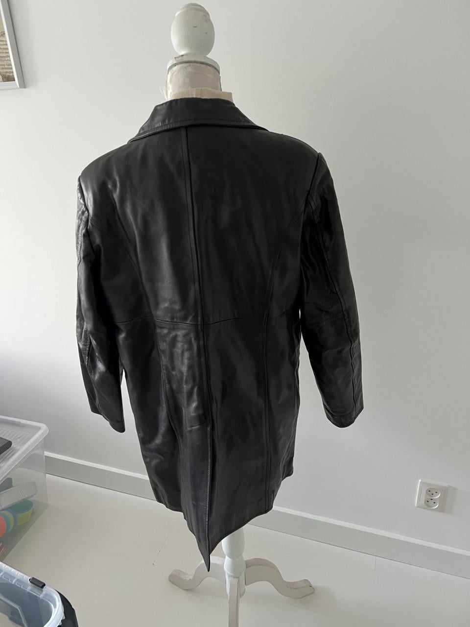 Lederen damesjas, blazermodel zwart, mt 40