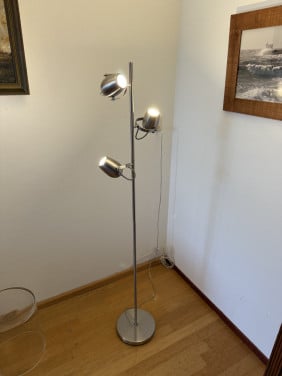 RVS staande lamp 3 “spots”