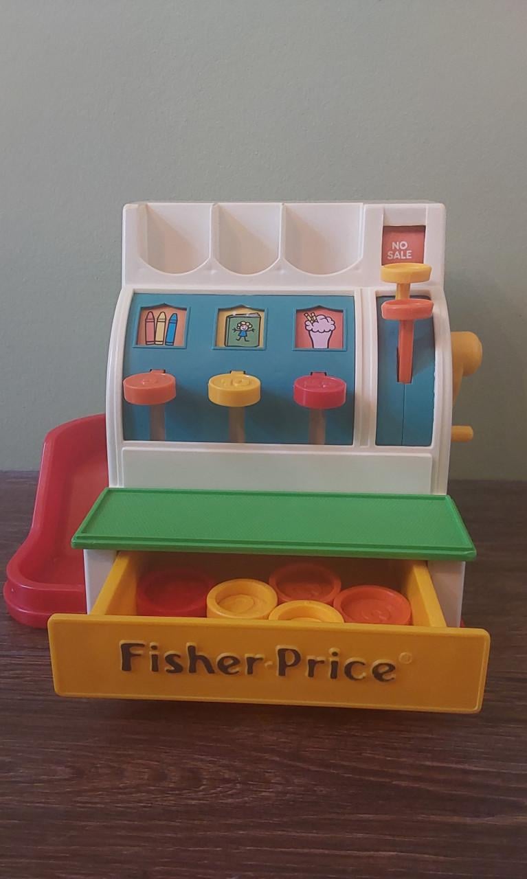 Originele Fisher Price kassa met 6 munten