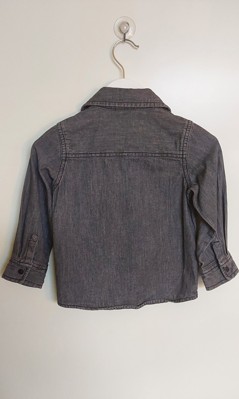 Donkergrijze spijkerblouse in maat 92 van de Hema
