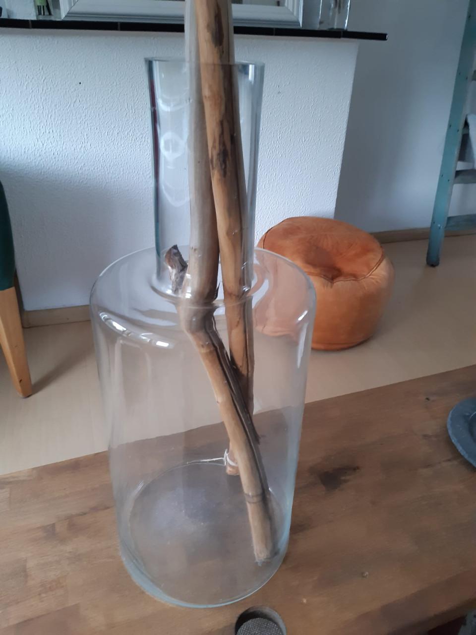 Vaas, blank glas, groot