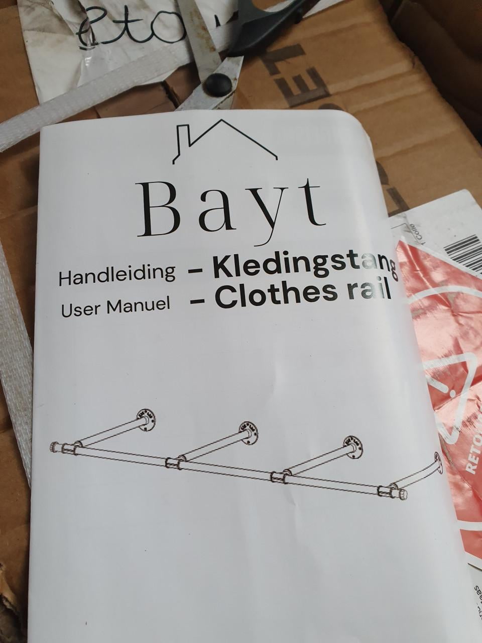 Bayt Kledingstang 178 Cm zwart • Garderobestang • nieuw in doos