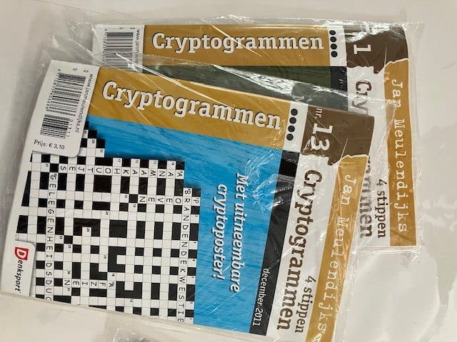 Set van 10 cryptogrammenboekjes NIEUW Jan Meulendijks Denksport  4 stippen.