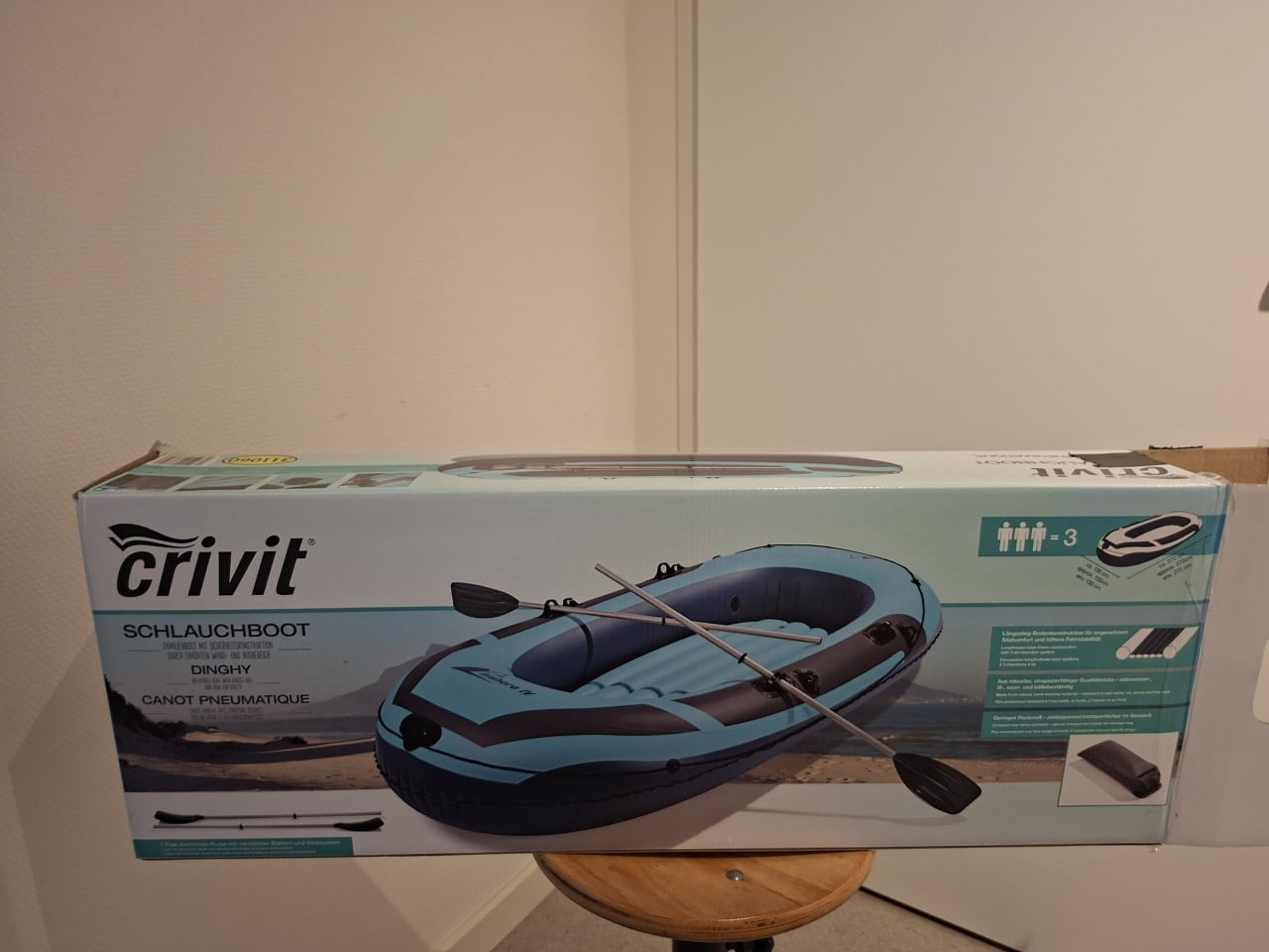 Opblaasbare boot van Crivit afm.: 272x130x56 cm