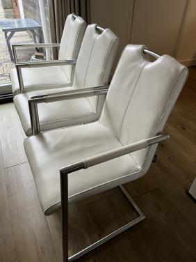 6 Lederen eetkamerstoelen merk HH