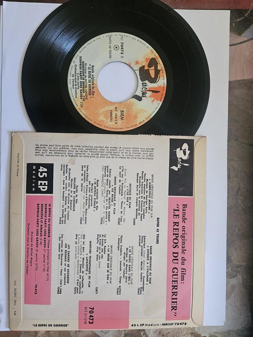Brigitte Bardot vinyl "7" 5x