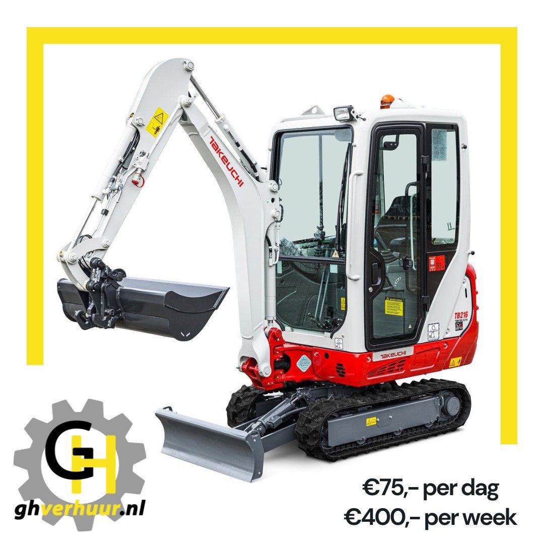 2 tons Mini graver Te Huur