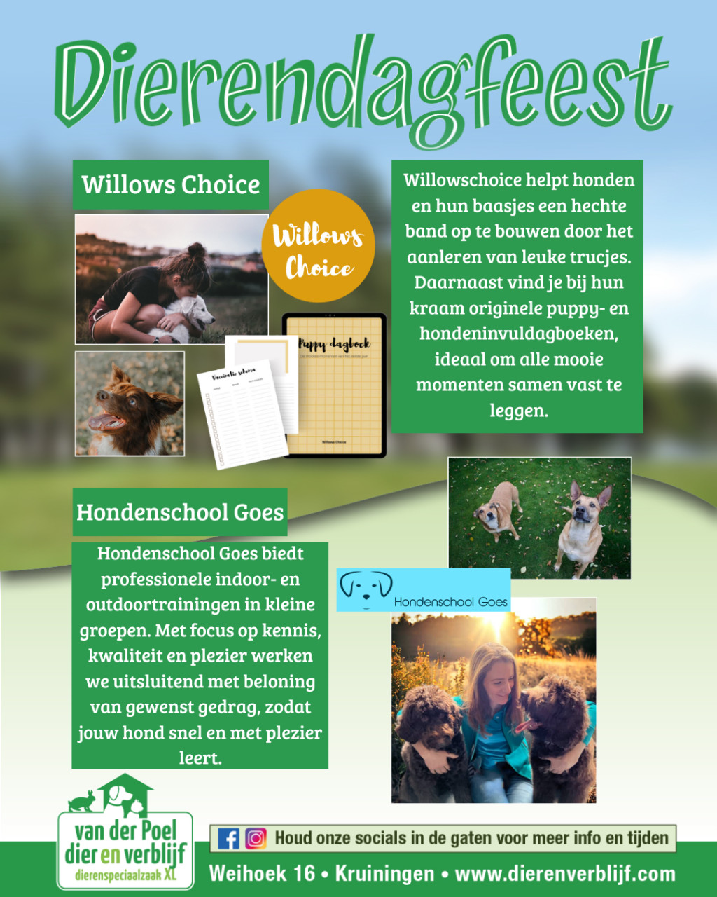 !Dierendagfeest bij Dierenverblijf Van der Poel - 4 oktober!