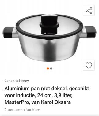 Pan met deksel nieuw in doos