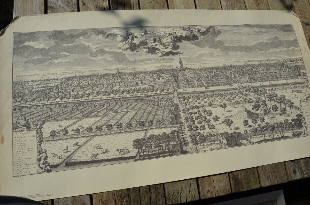 Grote dressoirprent Den Haag 105 x 55 cm