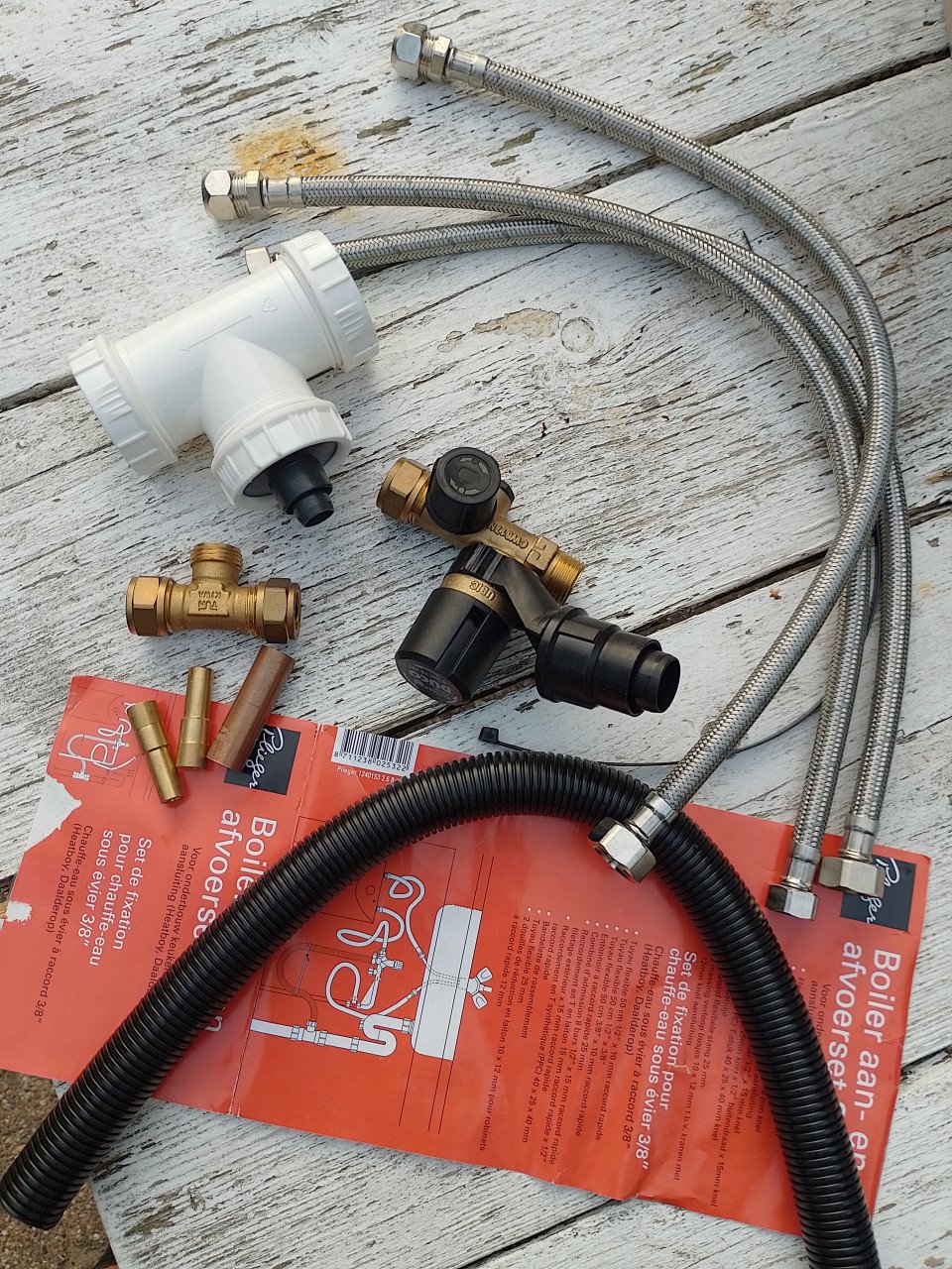 Boiler aansluitset nieuw