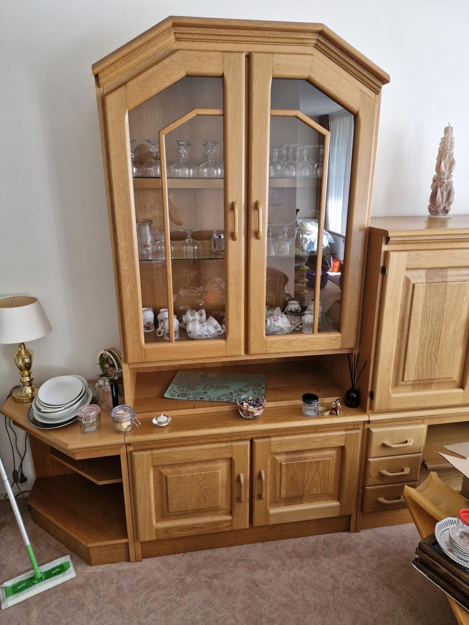 Te koop eiken wandmeubel