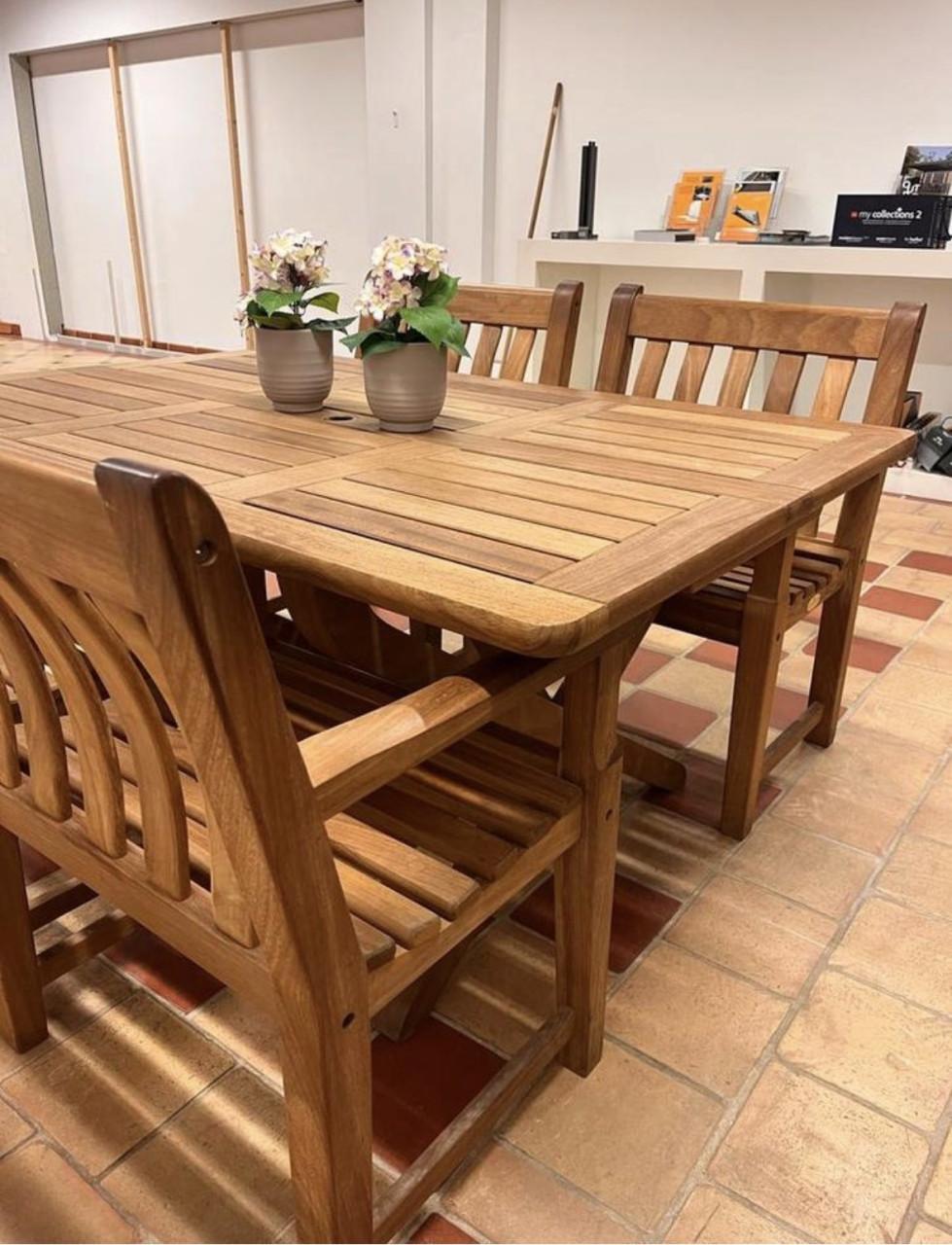 Tuinset teak altijd binnen gestaan